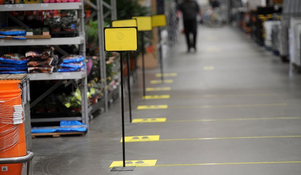 B&Q store with floor markings
