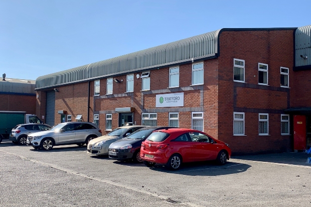 View of the Trafford Rubber Products factory.