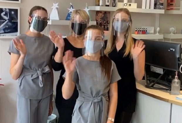 Workers at the Bodylines Salon